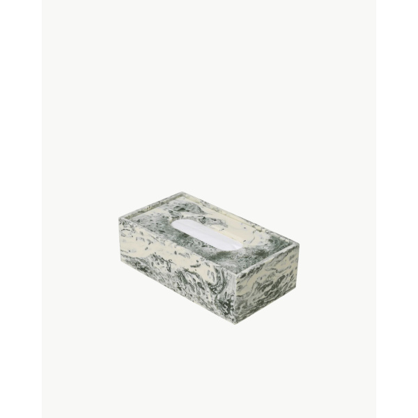 Ferm Living Mist Tissue Box, emerald/off white
