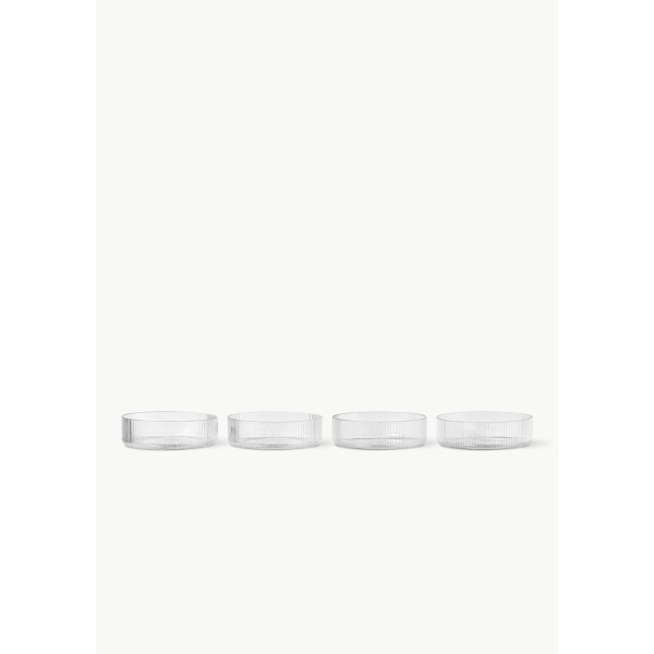 Ferm Living Ripple Serving Bowls sett med 4, clear