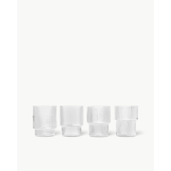 Ferm Living Ripple Glasses, clear