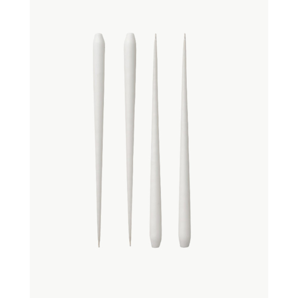 STOFF Nagel large taper candles, white (4pk)